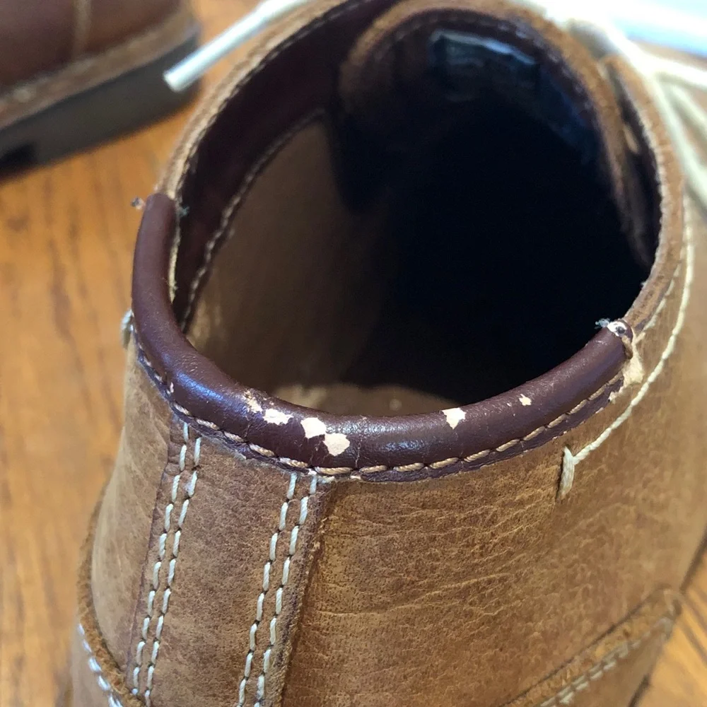 Kenneth Cole Reaction Mens Desert Sun Brown Chukka Leather Laceup Boots 10.5M